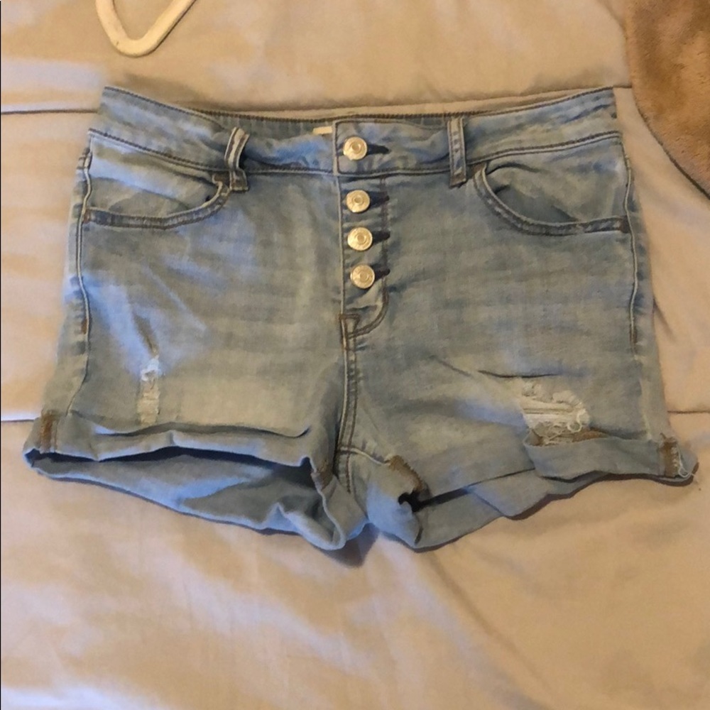 High waisted jean shorts